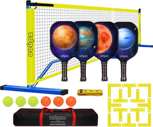 Miniatura 15 de Portable Pickleball Net Set, 22FT Regularion Size Pickle Ball Net with Paddles Set, Outdoor Pickleballs and Carry Bag, Easy Setup for Indoor