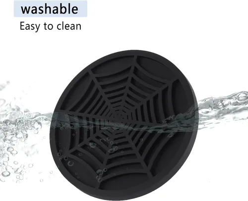 Miniatura 4 de 4 posavasos de silicona para automóvil, diseño único de telaraña antideslizante, accesorios interiores de automóvil, portavasos universales de 2.75