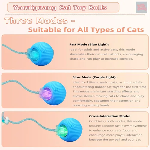 Miniatura 2 de Nuevo Juguete de Pelota para Gatos Mejorado - Speedy Tail 2.0 Juguete para Gatos, Pelota de Juguete Interactiva para Gatos, Juguetes Estimulantes