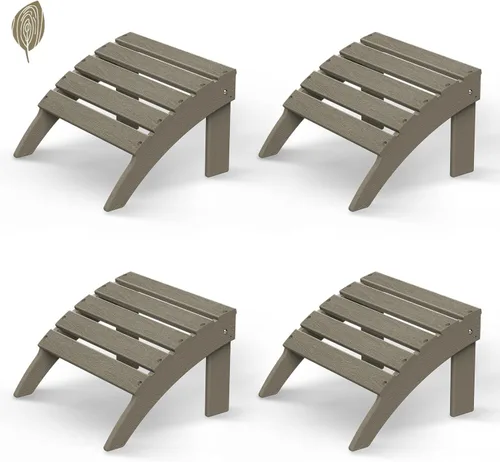 Miniatura 10 de GREENVINES Adirondack-Ottoman Plástico HDPE Reposapiés para exteriores Todo tipo de clima Reposapiés Taburete para pies Negro para Agua