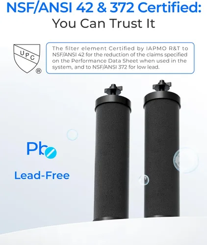 Miniatura 7 de Sistema de filtro de agua alimentado por gravedad Waterdrop, Sistema de 2.25G de acero inoxidable con 4 filtros, Grifo de nivel de agua de metal