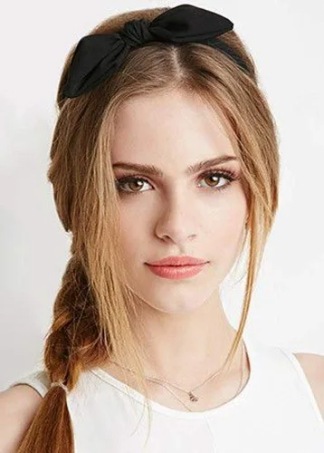 Miniatura 5 de Huachi Diademas de lazo para niñas y mujeres, para Halloween, color negro, lindo turbante anudado con orejas de conejo, accesorios para el cabello