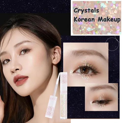 Miniatura 7 de 6 piezas de delineador de ojos con purpurina líquida, maquillaje coreano, sombra de ojos brillo bajo, maquillaje de ojos brillante para San
