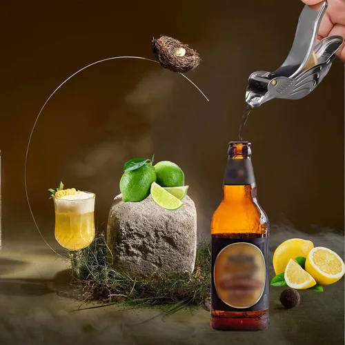 Miniatura 8 de Exprimidor manual de limón y lima de acero inoxidable Elegant Bird, accesorio portátil de cocina de frutas cítricas