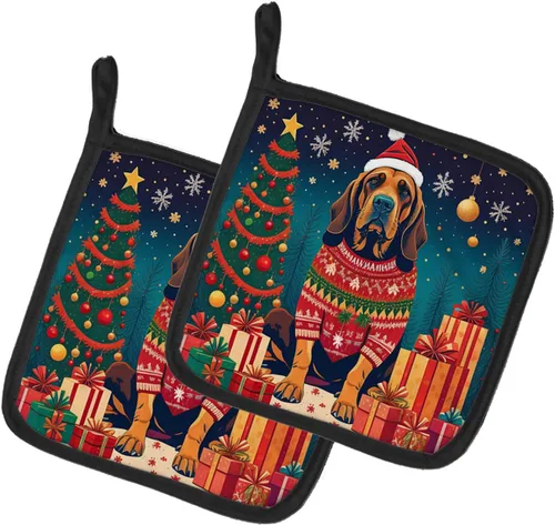 Miniatura 22 de Caroline's Treasures Fawn Pug - Par de soportes para ollas de Navidad, resistentes al calor, juego de ollas para horno, almohadillas calientes