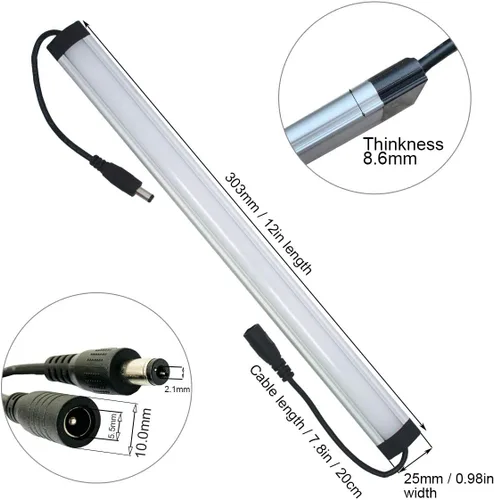 Miniatura 4 de Luces LED Litever bajo clóset, Plateado, LL-008-3W, 20.00watts, 120.00 volts Blanco cálido 3000K