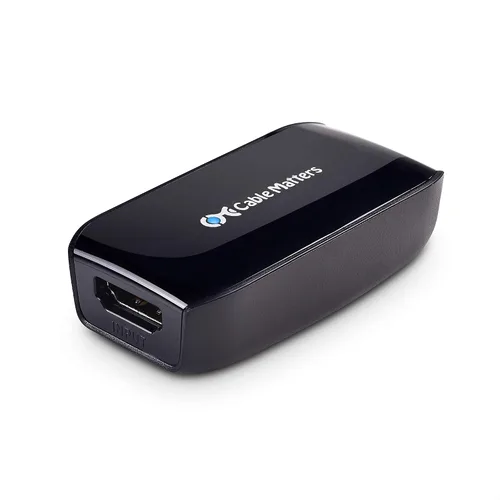 Cable Matters Repetidor HDMI activo (amplificador de señal HDMI 2.0 hembra a hembra) con resolución 4K 60Hz y HDR para reproductor Blu-ray, HDTV,