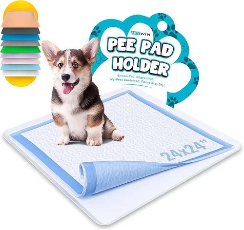 Miniatura 23 de TidyFriend - Bandeja para almohadillas de entrenamiento de 24 x 24 pulgadas, soporte de silicona para almohadillas de entrenamiento para cachorros