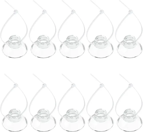 Pawfly Paquete de 10 ventosas con 20 bridas ajustables para acuario, pecera, unión, musgo, camarones, esquivar nido