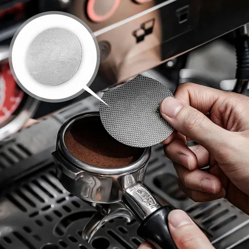 Miniatura 6 de Pantalla de disco expreso, filtro de café de 2.106 in, filtro de malla para portafiltro, cesta de filtro de 0.067 in de grosor, 150 μm, pantalla