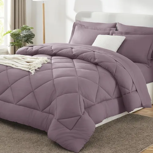 Miniatura 24 de CozyLux - Juego de edredón en una bolsa, para dormitorio universitario, todas las estaciones, edredón, sábanas y fundas para almohada y decorativas