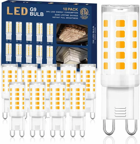Miniatura 8 de winshine Bombilla LED G9 de 3000 K, luz blanca cálida, bombilla G9 de 4 W (equivalente a halógeno de 40 W), base de cerámica G9 bi pin con ángulo