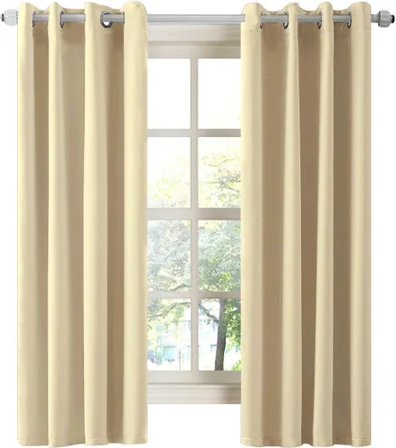 Miniatura 94 de LA PALMA Cortinas opacas con aislamiento térmico y ojales, para sala de estar, dormitorio, paquete de 2 paneles
