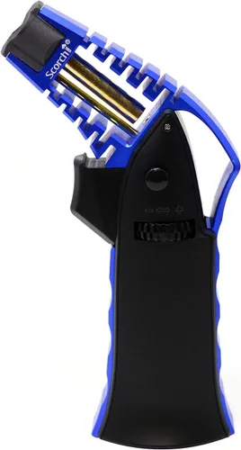 Miniatura 19 de Antorcha Scorch Torch CNC maquinada de 17,14 cm de alto, antorcha de llama de aluminio portátil ajustable recargable con butano en caja de regalo
