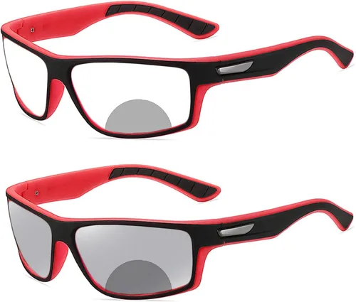 Miniatura 8 de helena Gafas de lectura bifocales fotocromáticas de transición rectángulo para hombres y mujeres deportes al aire libre presbicia gafas de sol lector