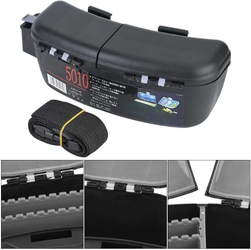 Miniatura 2 de Caja de aparejos de pesca, bolsa de cintura multifuncional para señuelos cebos, gancho portátil, organizador de accesorios de pesca