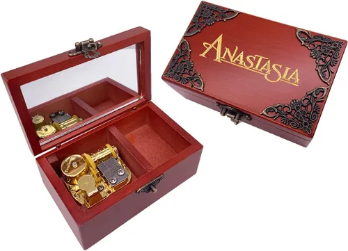 Miniatura 12 de Youtang Caja de Música de Joyería de Nightmare Before Christmas con Espejo, Caja Musical de Madera Grabada con Láser, Caja Musical de Cuerda, Regalo