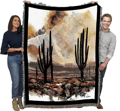 Miniatura 12 de Pure Country Weavers Casa Bonita Manta – Tapiz de regalo escénico del suroeste tejido de algodón, fabricado en los Estados Unidos (72 x 54 pulgadas)