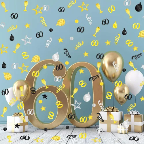 Miniatura 6 de 3000 piezas de confeti de cumpleaños con purpurina para decoración de cumpleaños, aniversario, mesa de papel de aluminio metálico, confeti