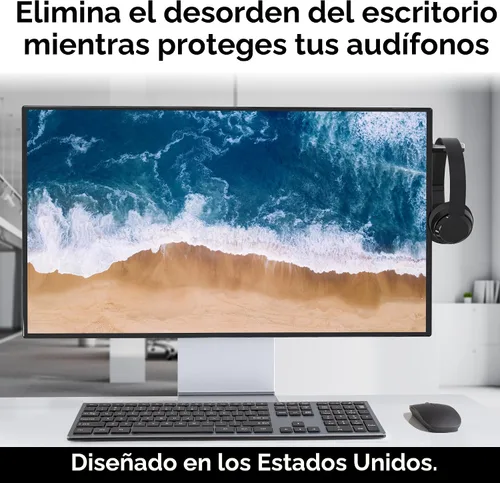 Miniatura 2 de TotalMount Soporte de monitor para auriculares y auriculares (soporte de grado premium ahorra espacio en el escritorio y protege los auriculares)