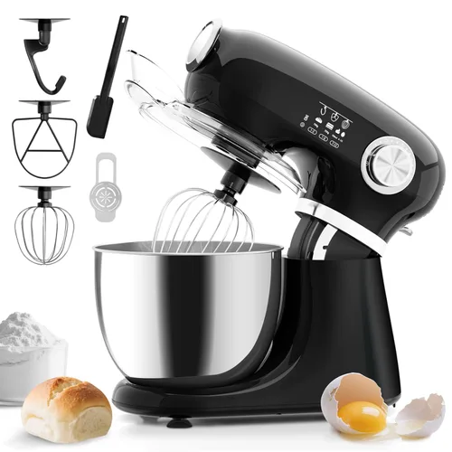 Electactic Batidora de pie con 12 velocidades, batidora eléctrica de 5.3 cuartos de galón con cabezal inclinable, batidora de cocina para uso diario