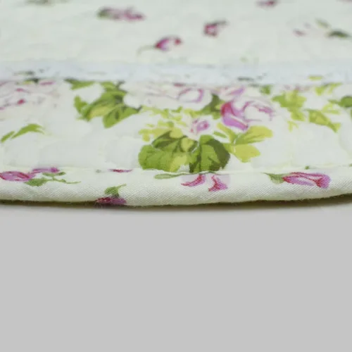 Miniatura 6 de USTIDE Alfombra rústica con diseño de rosas y flores, decoración del hogar, de algodón, con patrón de rosas rosadas, alfombra de baño lavable