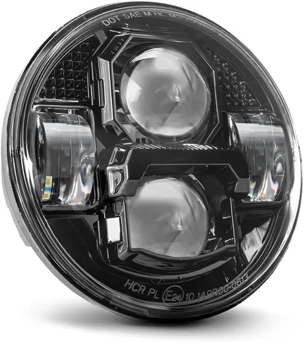 Miniatura 7 de Faro delantero de motocicleta de 5.75 pulgadas para Harley Davidson 5 3/4 Sportster Dyna Softail Iron 883, etc. Accesorios (negro-halo)