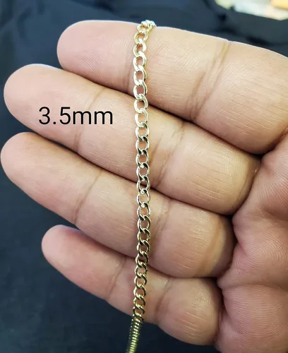 Miniatura 7 de Pulsera hueca de oro amarillo de 10 quilates y tobillera para mujer, 0.138in, Oro