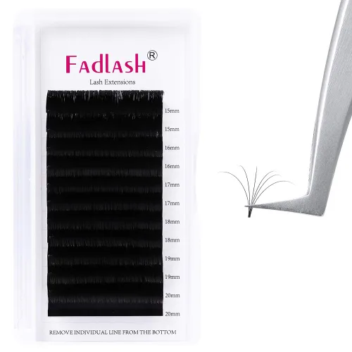 Miniatura 121 de Extensiones de Pestañas Rizo D 0.59-0.79 pulgadas Bandeja Mixta Seda Extensiones de Pestañas Clásicas Suministros Extensiones de Pestañas