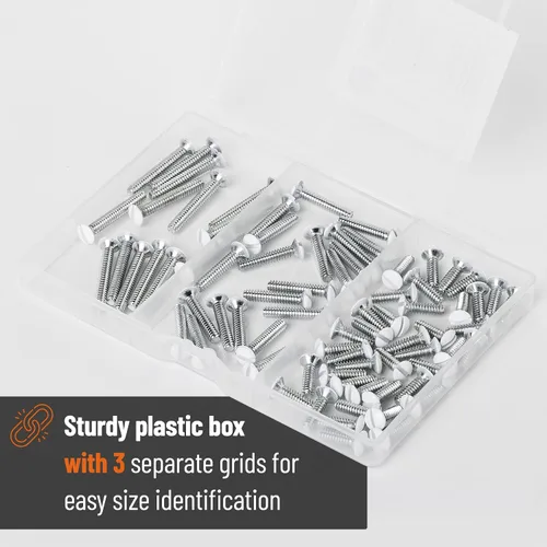 Miniatura 5 de Bates- Tornillos de placa de pared, paquete de 75 tornillos de salida, tornillos de placa de pared, tornillos de tapa de salida, tornillos largos