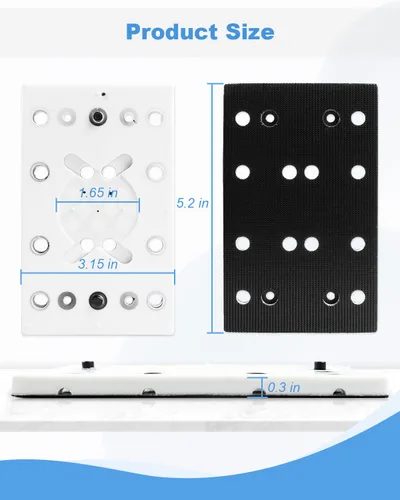 Miniatura 5 de 489252 RTS 400 Almohadilla de repuesto 3.150 in x 5.118 in (3 5/32 x 5 1/4 pulgadas), suave 12 agujeros para lijadoras de órbita aleatoria RTS 400