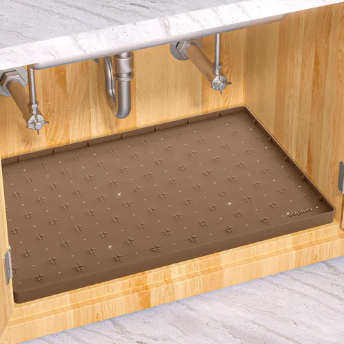 Miniatura 18 de Sdpeia - Tapete para debajo del fregadero, tapete impermeable de silicona mejorado, para proteger los gabinetes de cocina, organizadores y alacenas