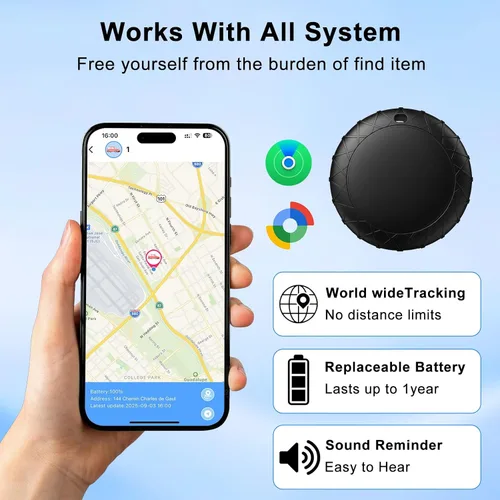 Miniatura 4 de Rastreador GPS para vehículos con funda magnética funciona con Find My (solo iOS), sin suscripción de tarifa mensual, no requiere tarjeta SIM