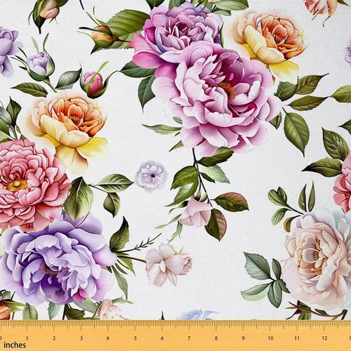 Miniatura 40 de Feelyou The Yard - Tela de flores Groovy de 1 yarda para niños de los años 70, diseño de flores hippie Groovy, tela bohemia para tapicería