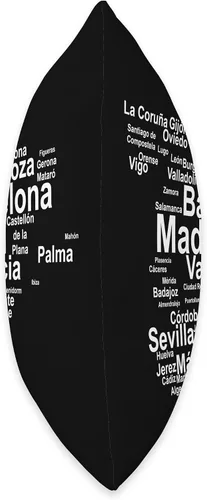 Miniatura 2 de CQ Spain Design Spain Map Silhouette Towns Cities Madrid - Almohada de viaje, 16 x 16 pulgadas, multicolor