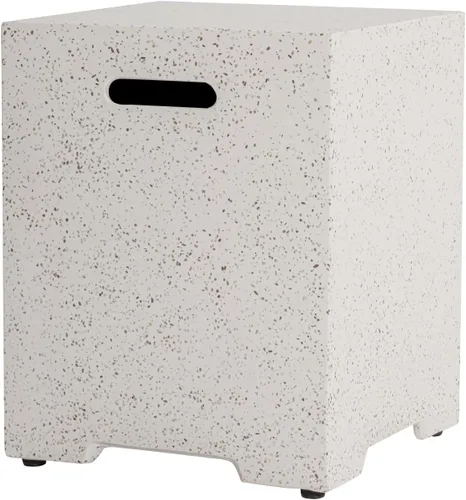 Miniatura 18 de COSIEST Mesa de tanque de propano para exteriores con diseño de grano de madera, mesa de tanque oculta exterior de 16 pulgadas, oculta el tanque