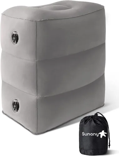 Miniatura 12 de Sunany Almohada inflable para descansar los pies, almohada de viaje en avión para adultos, cojines de altura ajustable, para que los niños duerman
