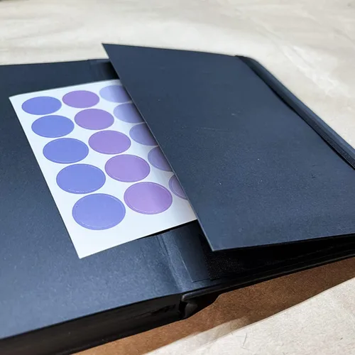 Miniatura 6 de Cuaderno de páginas negras con puntos A5, piel sintética, 150 GSM, cuaderno diario de papel negro con páginas negras (blanco)