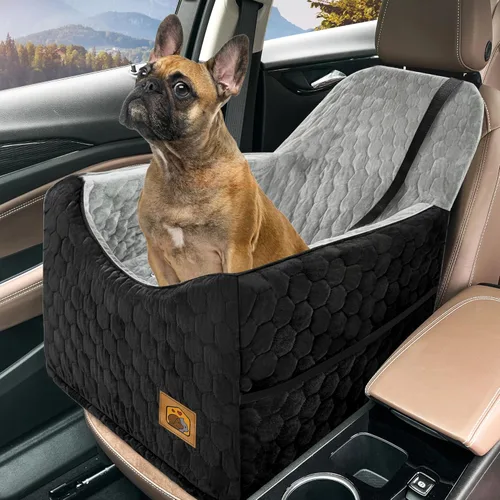 Miniatura 11 de Asiento de automóvil para perros pequeños/medianos, asiento elevador de perro de espuma viscoelástica, seguridad de viaje para asiento de automóvil