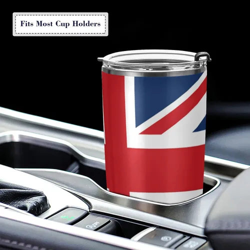 Miniatura 5 de ALAZA Taza aislada de viaje con tapa y pajilla, con diseño de bandera británica de Inglaterra, con tapa y pajilla, botella de agua al vacío de doble