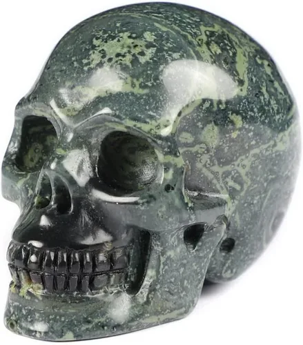 Skullis 2.0 "kambaba jaspe cristal tallado cráneo de cristal. escultura de arte fino de piedras preciosas talladas a mano.3