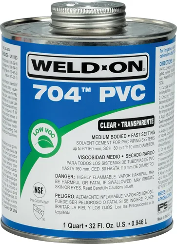 Miniatura 5 de Weld-On 12123 704 Cemento solvente de alta resistencia de grado industrial de PVC+ de cuerpo medio, de ajuste rápido y bajo contenido de compuestos