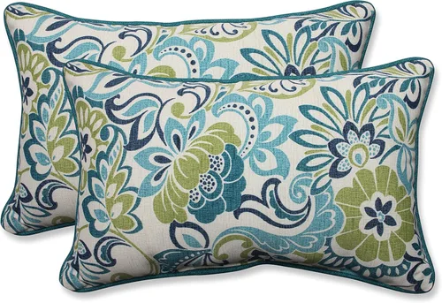 Miniatura 19 de Pillow Perfect - Cojines decorativos para interiores/exteriores con flores brillantes, 2 unidades, lumbares - 16.5 x 24.5 pulgadas, verde/rojo Zoe