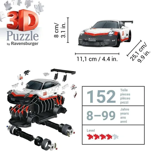 Miniatura 5 de Ravensburger Iconics: Porsche 3D Puzzle para niños 8+