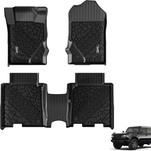 Miniatura 22 de Alfombrillas 3W y forro de carga para Ford Bronco 2 puertas 2021 2022 2023 2024 2025 Todo clima TPE Accesorios para auto a medida Alfombrillas