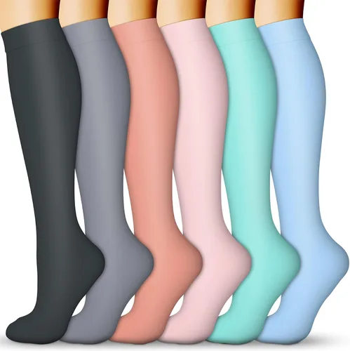 Miniatura 8 de Calcetines de compresión para mujeres y hombres 15-20 mmHg, mejores para uso médico, enfermería, para correr, atletismo, varices, viajes