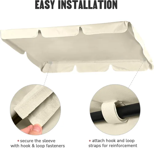 Miniatura 6 de Yescom - Cubierta de repuesto para toldos de sillas oscilantes UV30 + 180 gsm, Beige