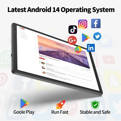 Miniatura 5 de Tablet Android de 10 pulgadas, 32 GB de almacenamiento, cuatro núcleos, pantalla HD IPS, cámara dual, WiFi, Bluetooth, tabletas con batería de 6000