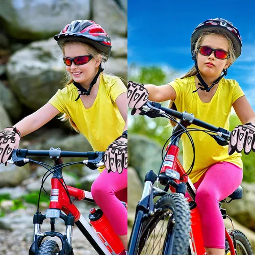 Miniatura 6 de Frienda Guantes deportivos de invierno para niños, guantes de carreras de deportes de potencia, guantes de motocross, guantes de bicicleta sucia