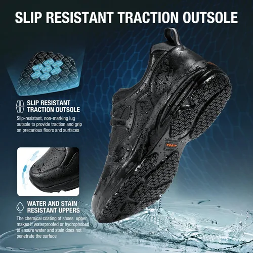 Miniatura 3 de NINGO Zapatos antideslizantes para hombre, resistentes al agua y al aceite, zapatos de trabajo antideslizantes. Suela antideslizante de grado SRC